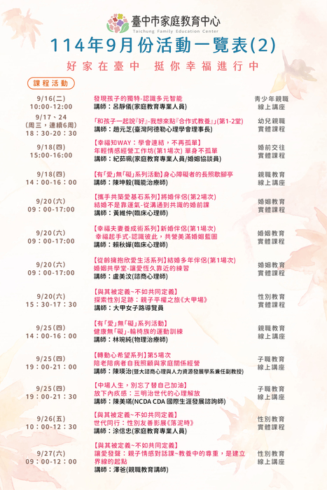 家庭教育研習海報-2圖片